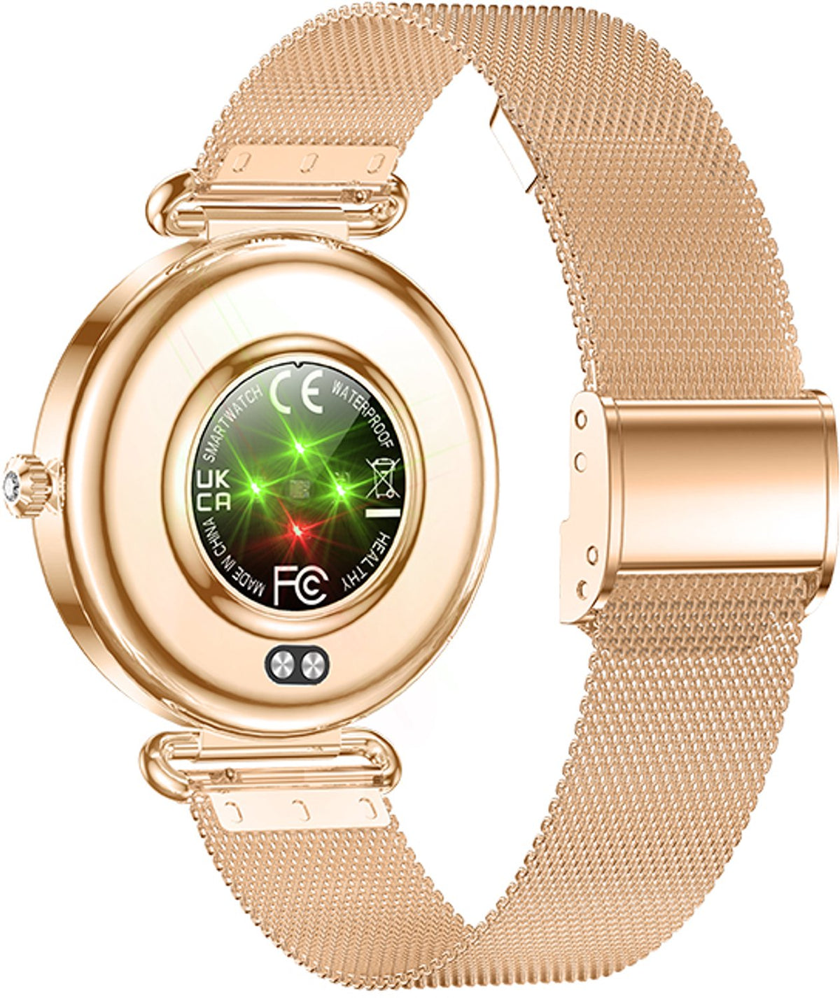 WizBay Premium Select® Smartwatch Dames - 1.32 inch AMOLED 3D Scherm - Bluetooth Bellen - Hartslag - SpO2 - Bloeddruk - IP67 - Goud