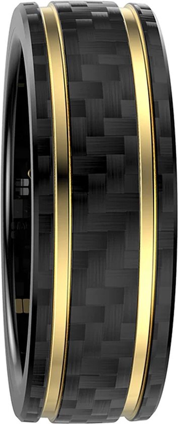 WizBay Premium Select® Aluminium Bi-Color Carbon Fiber Goud Smart Ring – Dames Heren – Oplaad Case - Hypoallergeen - Hartslag & Slaap Monitor - IP68 Waterdicht - O2 Meting - Gesture Functie - Multiple Sport Modi - Bi-Color Goud Zwart #10