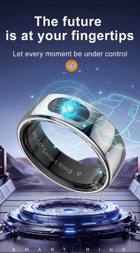 WizBay Premium Select® Smart Ring Goud - Maat 8 - Smart Ring met Hartslag, Slaap, Zuurstof - Multi Sport Modi