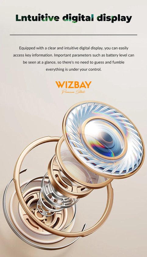 WizBay Premium Select® 2x 16-Kanaals DSP Digitaal Gehoorapparaat – AHO Achter Het Oor – Geluid Reductie - Noise Reduction – Easy Click – Oplaadbare LED L/R Box – Gehoorversterker - Beige