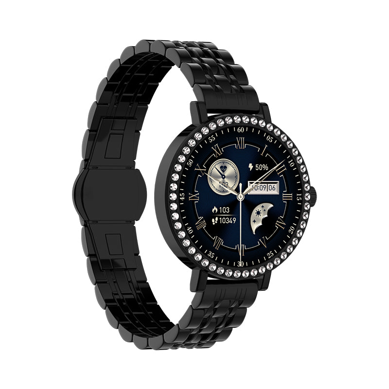 WizBay Premium Select® Smart Fitness Bracelet 1.19 Inch AMOLED – Bluetooth Bellen – FitCloudPro – Hartslag Slaapmonitoring – AI Voice – 24 Sportmodi – Dames Smartwatch Zwart