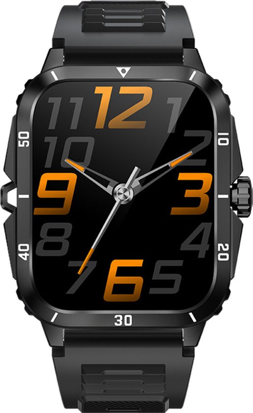 WizBay Premium Select® Outdoor Smartwatch - 1,96 Inch HD Scherm - Bluetooth Bellen - 3ATM Waterdicht - Hartslag Zuurstof Slaap - 100+ Sportstanden - 430mAh Zwart