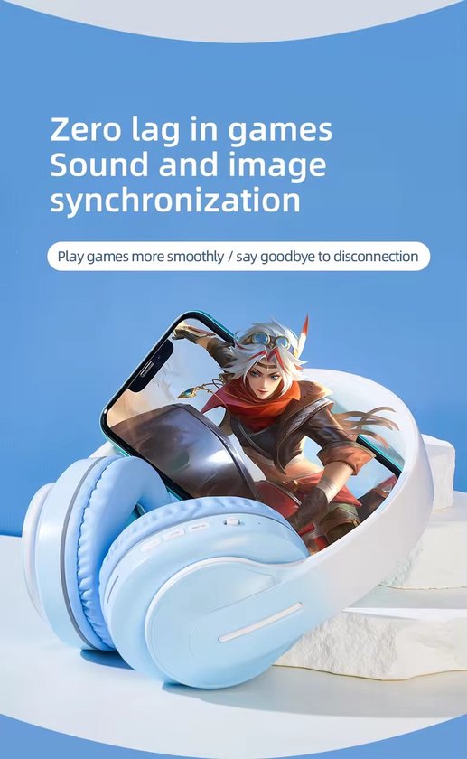 WizBay Premium Select® Headset met Microfoon - HIFI Stereo - HD Bluetooth Phone Call - Headset Draadloos - Superior 40mm Coil Sound -SD Card - Verstelbare Hoofdband - Soft Zuurstof doorlatend Ear Pads - Witte Buitenkant Met Lila Schelpen