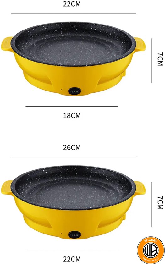 WizBay Premium Select® Bak Grillplaat Anti Baklaag - Elektrisch - Aluminium - 2 Personen - Binnen Buiten - Funcooking - 22x22x10cm - Rood