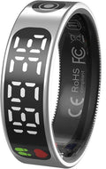 WizBay Premium Select® Smart Ring LED Dark Grey Zilver - Maat 9 - Hartslag Slaap Zuurstof - Gesture - Multi Sport Modi