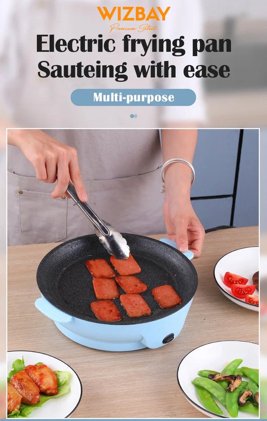 WizBay Premium Select® Bak Grillplaat Anti Baklaag - Elektrisch - Aluminium - 2 Personen - Binnen Buiten - Funcooking - 22x22x10cm - Rood