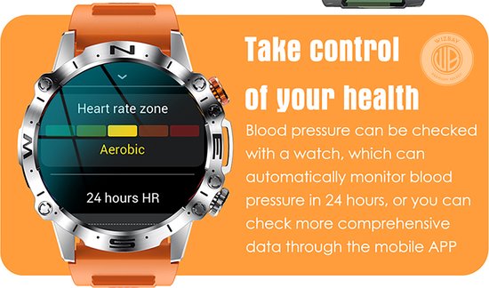WizBay Premium Select® 1.43inch Smartwatch Dames Heren AMOLED - Android en iOS - Bellen - Magnetic Laden - Slaap Hart Monitor - O2 en Bloeddrukmeter - 100+ Sport Modi - Message - Alu Mat Zilver Case - Smartwatches - Grijs Groen TPU Band