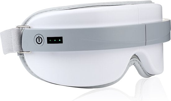 WizBay Premium Select® 3 in 1 Vibration Warmte en Acupoint Oogmasker - Oogmasker Slaap - Oogmasker Wallen - Oogmasker Warm - 4 Standen - Automatic - Beauty Pupil Mode - Vitality Mode - Sleep Mode - Ingebouwde Soft Relax Muziek - Oplaadbaar - Wit