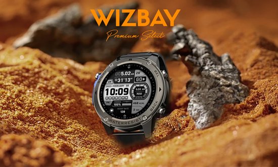 WizBay Premium Select® Smartwatch 1.43 AMOLED - Bellen - GPS - Altitude Luchtdruk Meter - Kompas -AI Voice Assist - Hart Monitor - O2 - Multi Sport Modi - Slaap - Message - Smartwatches - Zwarte Case - Zwarte TPU Band