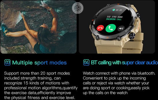 WizBay Premium Select® 1.39 inch HD TFT - Bluetooth Bellen AI Voice - Message - Dynamic Hartslag & Slaap Monitor - Bloeddruk & Bloedzuurstofmeting - 100+ Sport Modi - 700mAh - Magnetic Laden - Zink Alloy Zwarte Case - Zwarte TPU Band