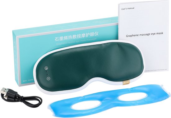 WizBay Premium Select® Warmte Vibratie en Ice Pack Massage Oogmasker - Oogmasker Slaap - Oogmasker Wallen - Graphene 3 Standen Warmte Massage - 7 Vibratie Massage Standen - Ice Pack en 2 Wet Pads Bijgeleverd - Roze