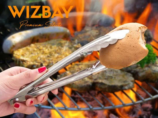 WizBay Premium Select® BBQ Keukentang Set – RVS Vleestang – Barbecue Brood Fruit Salade – Met Lock Anti-Slip Grip – 3 Maten