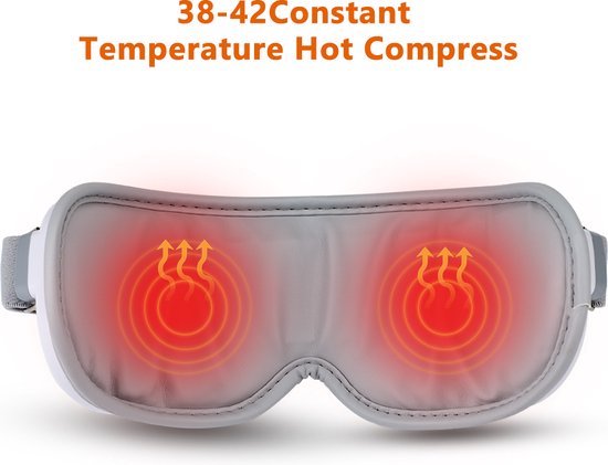 WizBay Premium Select® 3 in 1 Vibration Warmte en Acupoint Oogmasker - Oogmasker Slaap - Oogmasker Wallen - Oogmasker Warm - 4 Standen - Automatic - Beauty Pupil Mode - Vitality Mode - Sleep Mode - Ingebouwde Soft Relax Muziek - Oplaadbaar - Wit