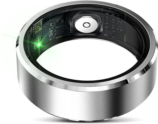 WizBay Premium Select® Aluminium Zilver Blush Smart Ring Dames Heren - Oplaad Case - Hypoallergeen - Hartslag & Slaap Monitor - IP68 Waterdicht - O2 Meting - Gesture Functie - Multiple Sport Modi - #12