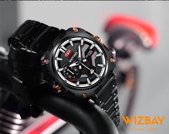 WizBay Premium Select® 1.43inch AMOLED Screen Smartwatch Dames Heren - Android en iOS - Bluetooth Call - 02 Zuurstof - Bloedruk - Dynamic Hartslag & Slaap Monitor - Message - Magnetic Laden - Smartwatches - Zwart met rvs Zwarte Band Rose Knoppen