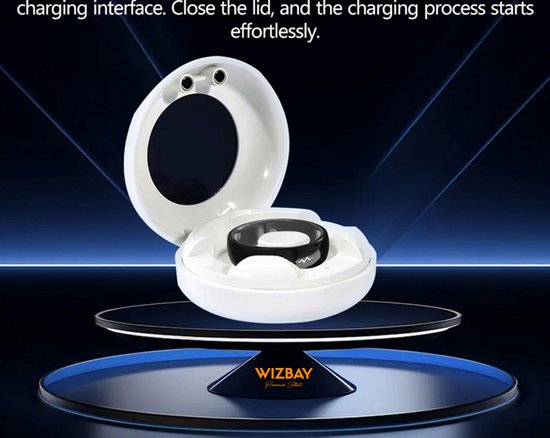 WizBay Premium Select® FlashSense Smart Ring – Glucose & ECG Meting – Gesture – Hypoallergeen – Waterdicht IP68 – Dames & Heren – Oplaadcase – Slaap, O2, Bloeddruk, Hartslag & Sportmonitoring - Zwart #10