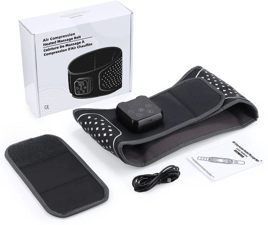 WizBay Premium Select® Rug Massage Gordel - Luchtcompressie - Warmtetherapie - Vibratiemassage - Draadloos - 4000mAh - Zwart