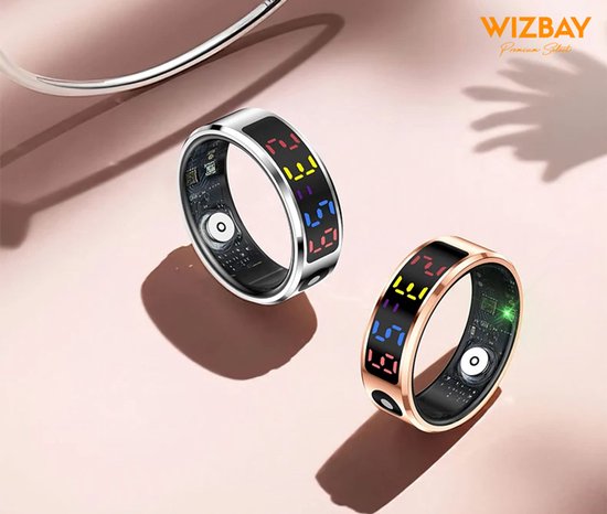 WizBay Premium Select® Smart Ring Color LED Rosé Goud - Maat 9 - Hartslag Slaap - Gesture - Multi Sport Modi