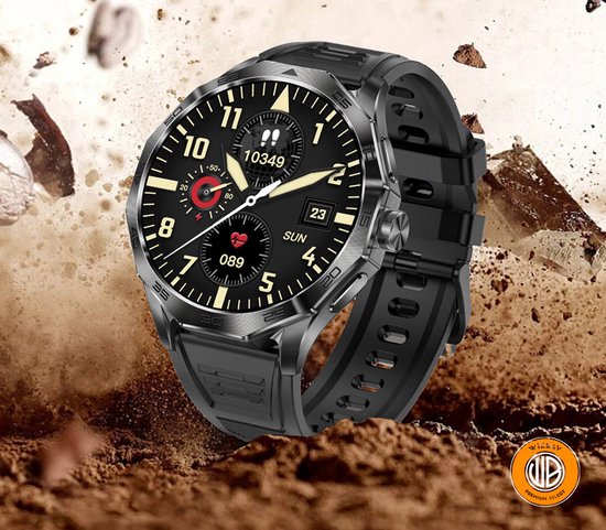 WizBay Premium Select® Smartwatch 1.85 Inch AMOLED - Bluetooth Bellen - AI Voice - Hartslag Slaap Bloeddruk en SpO2 - 100+ Sportmodi - 710mAh - Zilver