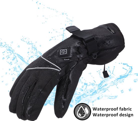 WizBay Premium Select® Verwarmde Handschoenen XL - 2x sterke 4000mAh sterke Batterij - Winter Handschoenen - 3 Standen Instelbaar - Waterdicht - Touchscreen Vingers - Extra Hand en Pols Sluiting - Zwart
