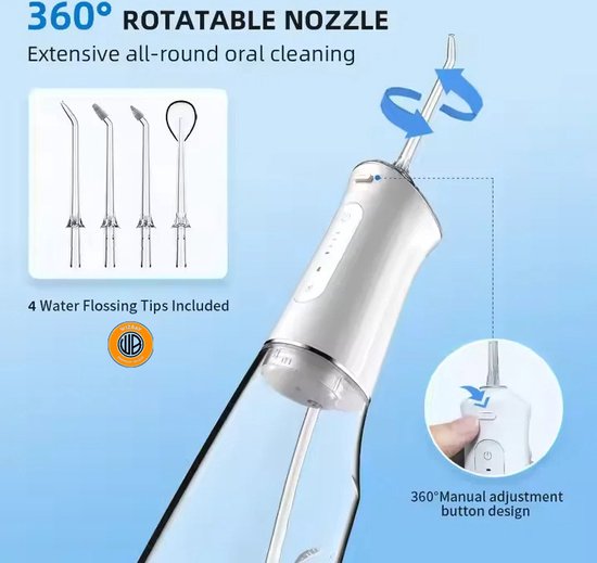 WizBay Premium Select® Cordless Waterflosser - Monddouche - Water Flosser - Wit