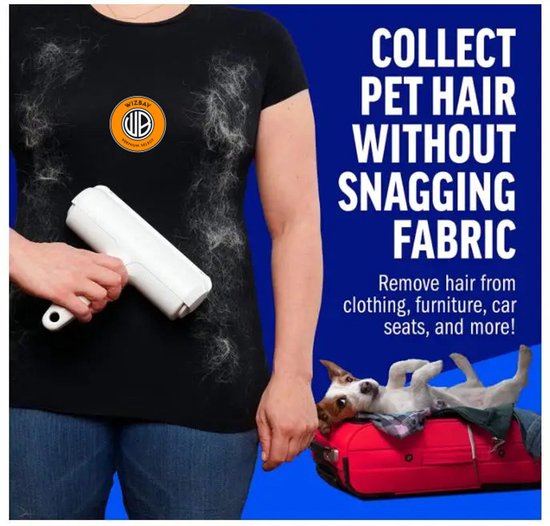 WizBay Premium Select® Huisdierhaar Verwijderaar - Verwijder Honden en Kattenharen - Pluizenborstel - Pluizenroller - Haarverwijderaar Kleding Bank Karpet Auto