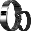 WizBay Premium Select® Smart Bracelet 2026 - Ultradun 2,8 mm - Hartslag en SpO2 - Slaapmonitor - 5ATM Waterdicht - Fitness Tracker - IPS Screen - Android en iOS - Zilver - Siliconen band Zwart Gewoven en Siliconen Band Zwart