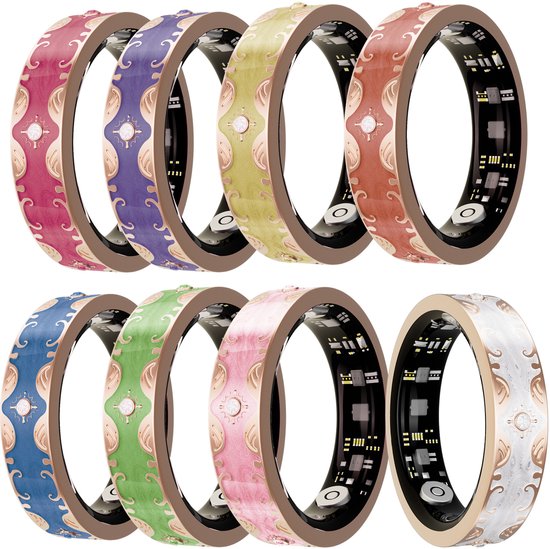 WizBay Premium Select® Bohemian Smart Ring - Cherry Blossom Pink - Hartslag, Slaap en Zuurstofmeting - Activiteitstracker - Maat 9