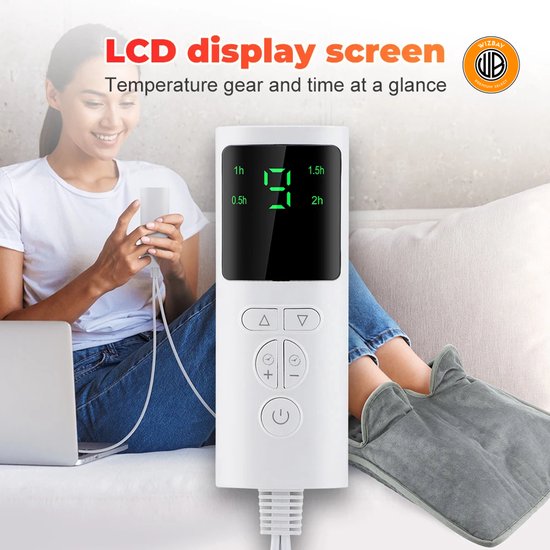 WizBay Premium Select® Elektrisch Voetverwarmingskussen – 9 Temperatuurstanden – Afstandsbediening – Superzacht Kristalstof – Timerfunctie – Wasbaar – 75W – Voor Thuis & Kantoor