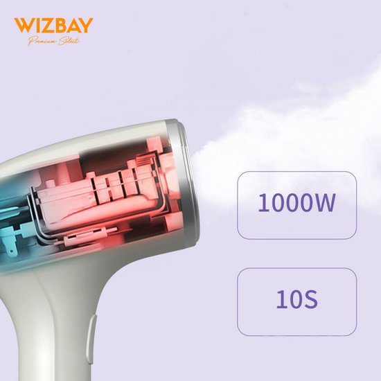 WizBay Premium Select® Kledingstomer - 1000W Stoomapparaat met 260ml Reservoir - Luxe Kledingstomer - Handstomer - Stoomreiniger - Stoomapparaat Kleding