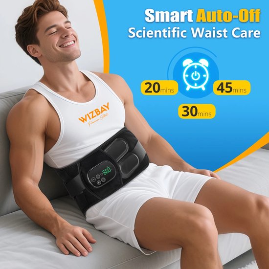 WizBay Premium Select® Roodlicht Therapie Riem - 660nm 850nm - 46 LED Beads - Vibratiemassage - Draadloos Oplaadbaar - 5000mAh - Blauw