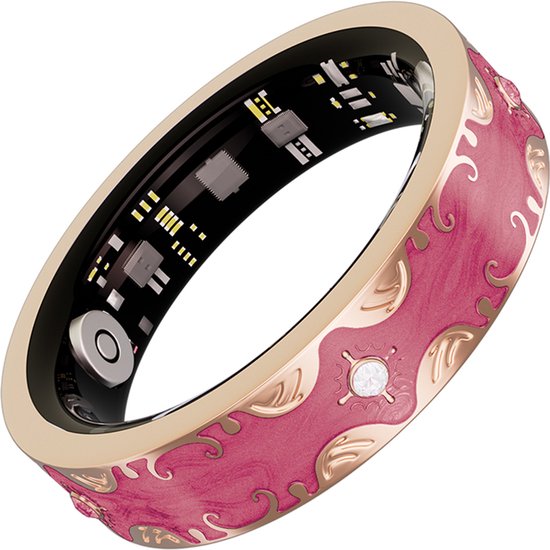 WizBay Premium Select® Bohemian Smart Ring - Rose Red - Hartslag, Slaap en Zuurstofmeting - Activiteitstracker - Maat 8