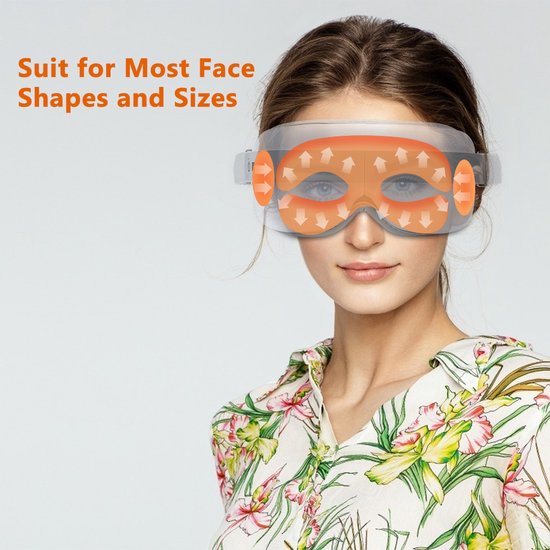 WizBay Premium Select® 3 in 1 Vibration Warmte en Acupoint Oogmasker - Oogmasker Slaap - Oogmasker Wallen - Oogmasker Warm - 4 Standen - Automatic - Beauty Pupil Mode - Vitality Mode - Sleep Mode - Ingebouwde Soft Relax Muziek - Oplaadbaar - Wit