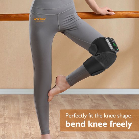 WizBay Premium Select® 3-in-1 Knie Schouder Elleboog Brace - Warmte en Vibratiemassage - LED Tiptoets Computer - Draadloos Oplaadbaar - 4000mAh - Zwart