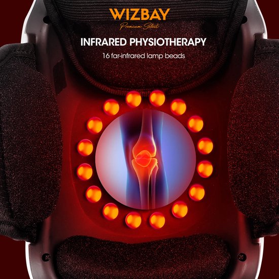 WizBay Premium Select® 3 in 1 Smart Infrarood Knie Elleboog en Schouder Massager – 360° Warmtecompressie 9 Vibratieniveaus - 3 Warmtestanden 45°C 55°C 65°C – Moxa Verwarming Infrarood Therapie Elektrodenfunctie - LED Tiptoets Computer Design – Wit