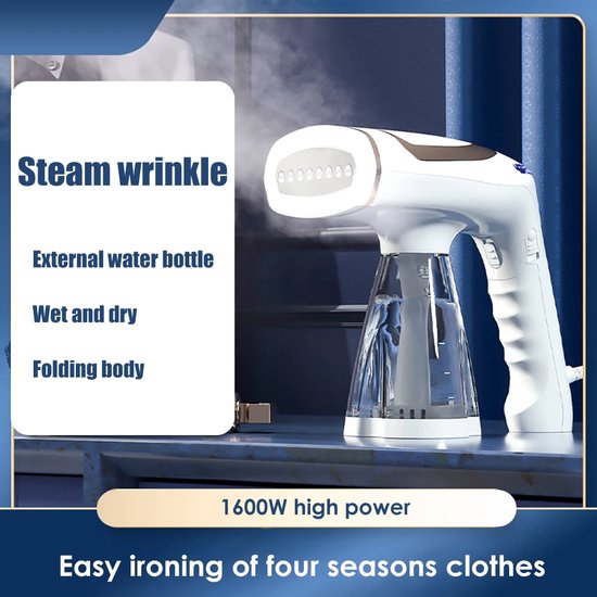 WizBay Premium Select® Kledingstomer incl 4 Opzetstukken - Opvouwbaar - 1600W Stoomapparaat met 250ml Reservoir - Luxe Kledingstomer - Handstomer - Stoomreiniger - Stoomapparaat Kleding