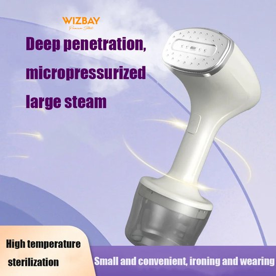 WizBay Premium Select® Kledingstomer - 1000W Stoomapparaat met 260ml Reservoir - Luxe Kledingstomer - Handstomer - Stoomreiniger - Stoomapparaat Kleding