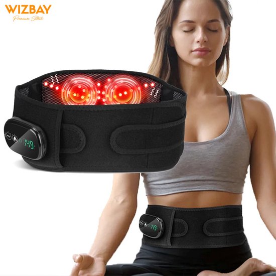 WizBay Premium Select® 4-in-1 Infrarood Lichtherapie Gordel - 100 Infrarood Beats - Warmte en Vibratiemassage - Oplaadbaar - 5000mAh - Voor Rug Buik Schouders Benen