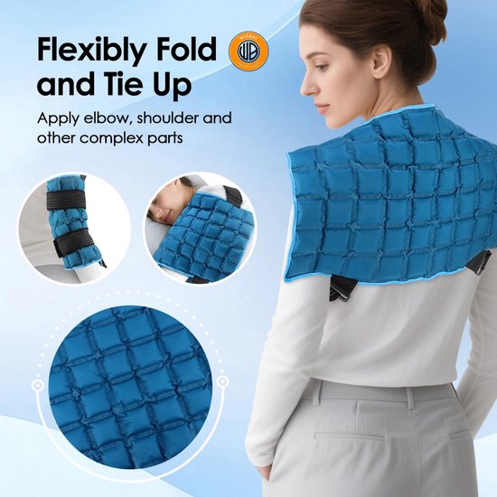 WizBay Premium Select® 58×35cm Hot & Cold Compress Rug en Body Pack – Herbruikbare Warmte- en Koudekompres – Langdurige Koeling – Snelle Opwarming – Flexibel & Milieuvriendelijk – Herbruikbaar