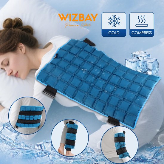 WizBay Premium Select® 58×35cm Hot & Cold Compress Rug en Body Pack – Herbruikbare Warmte- en Koudekompres – Langdurige Koeling – Snelle Opwarming – Flexibel & Milieuvriendelijk – Herbruikbaar