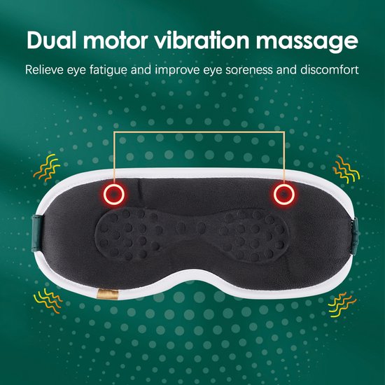 WizBay Premium Select® Warmte Vibratie en Ice Pack Massage Oogmasker - Oogmasker Slaap - Oogmasker Wallen - Graphene 3 Standen Warmte Massage - 7 Vibratie Massage Standen - Ice Pack en 2 Wet Pads Bijgeleverd - Roze