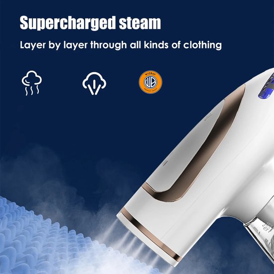 WizBay Premium Select® Kledingstomer incl 4 Opzetstukken - Opvouwbaar - 1600W Stoomapparaat met 250ml Reservoir - Luxe Kledingstomer - Handstomer - Stoomreiniger - Stoomapparaat Kleding