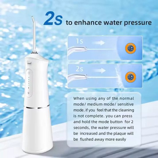 WizBay Premium Select® Cordless Waterflosser - Monddouche - Water Flosser - Wit
