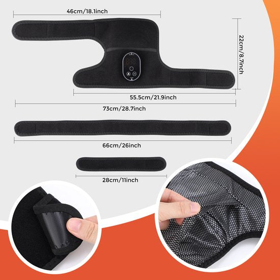 WizBay Premium Select® 3-in-1 Massage Brace – Knie, Schouder & Elleboog – Warmtecompressie & Vibratiemassage – LED Tiptoets Bediening – Draadloos Oplaadbaar – Zwart