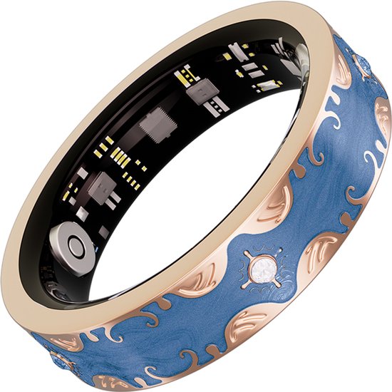 WizBay Premium Select® Bohemian Smart Ring - Sapphire Blue - Hartslag, Slaap en Zuurstofmeting - Activiteitstracker - Maat 9