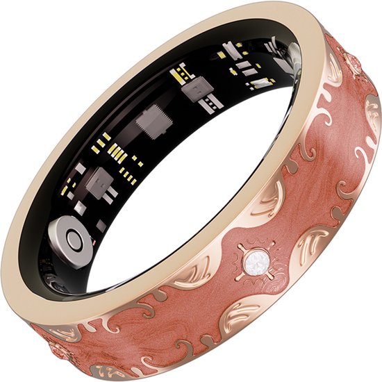 WizBay Premium Select® Bohemian Smart Ring - Coral Orange - Hartslag, Slaap en Zuurstofmeting - Activiteitstracker - Maat 9