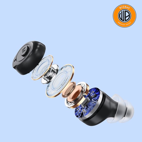 WizBay Premium Select® 2x DSP Mini Digitaal Gehoorapparaat - IHO - Noise Reduction - Oplaadbare LED Box - FAGG Geregistreerd - Zwart