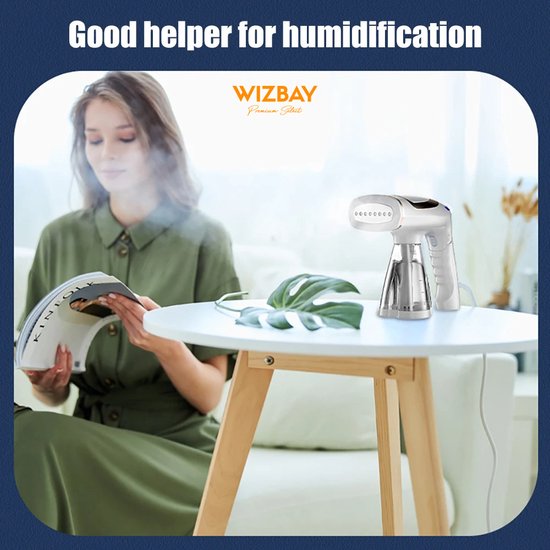 WizBay Premium Select® Kledingstomer incl 4 Opzetstukken - Opvouwbaar - 1600W Stoomapparaat met 250ml Reservoir - Luxe Kledingstomer - Handstomer - Stoomreiniger - Stoomapparaat Kleding