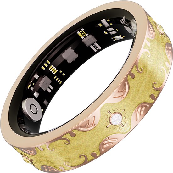 WizBay Premium Select® Bohemian Smart Ring - Champagne Yellow - Hartslag, Slaap en Zuurstofmeting - Activiteitstracker - Maat 7