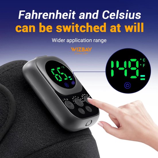 WizBay Premium Select® 4in1 Warmte Brace - Knie Schouder Arm Been - Vibratie en EMS - App - Draadloos - App iOS en Android